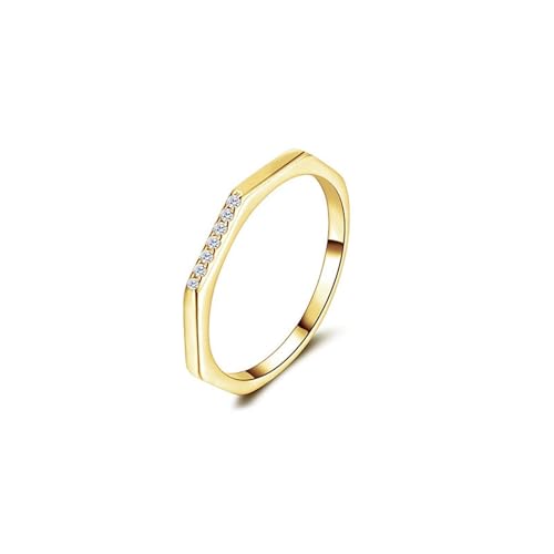 Anillo de compromiso en oro amarillo Wycian contra alergias con moissanita redonda