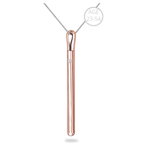 Uterip Rose Gold Necklace - Silver Chain Long Pendant Rechargeable long Necklaces for Women Trendy Rose Gold Jewelry Gift for Her