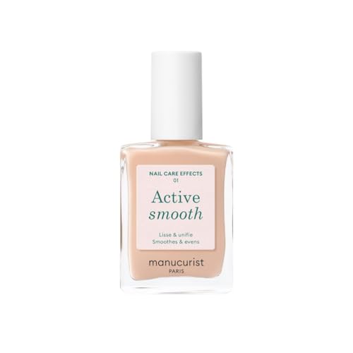 Manucurist Active Smooth 01 - Vernis à Ongles Soin Réparateur Lissant Bio-Sourcé Fini Voile Beige- Vernis a Ongle Lisseur, Durcisseur Ongles, Vernis Nude - Soin Ongles Abimes - Fortifiant Ongles