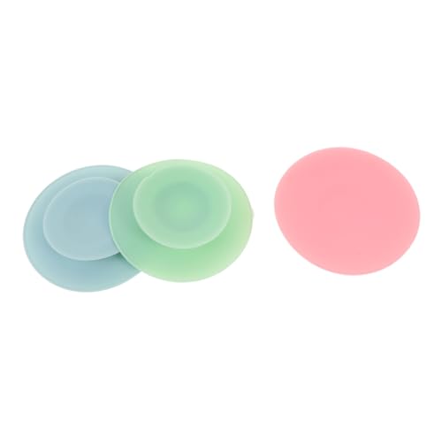 HOLIDYOYO Tableware Fixing Stickers 3pcs Kids Bowl Sucker Silicone Suction Cup Non-Slip for Kids Cutlery Set Dinnerware Plate Random Color