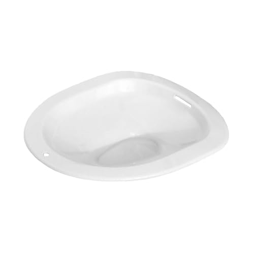 Oshhni Bain de Siège Toilette Sitz Bain Bassin Bidet Bassin de Bain Ergonomique En PP Solide Confortable pour Le Nettoyage Intime Convient à L'Hygiène Des Fe, Blanc