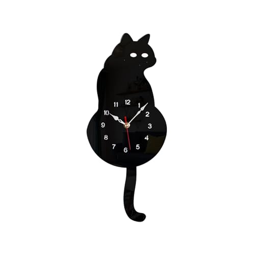 Horloge murale chat à queue oscillante pour décoration salon - 7