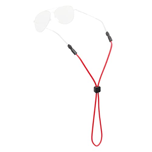 Chums 5 MM Universal Fit Retainer - Patented Tips Work with Most Eyewear - Unisex Sunglasses & Glasses Keeper - Adjustable Fit, Nylon Rope & Made in USA (5 MM, Red)