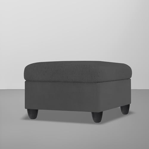 Image of Casaliving Lender 3 Seater Sofa Set with Center Table for Living Room (Black Colour) Premium Fabric Sofa