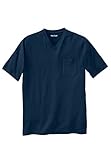 KingSize Men's Big & Tall Shrink-Less™ Lightweight V-Neck Pocket T-Shirt - Big - 8XL, Navy Blue