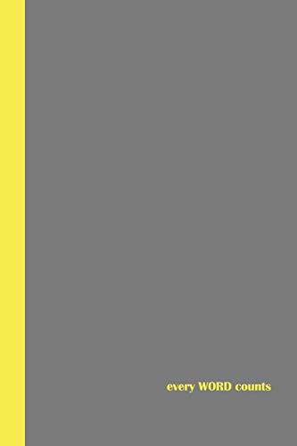 Journal: Every Word Counts (Grey and Yellow) 6x9 - GRAPH JOURNAL - Journal with graph paper pages, square grid pattern