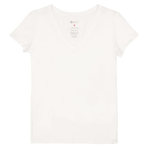 T-shirt col en V femme blanc Ethika idéal pour un look de bureau ou une sortie décontractée