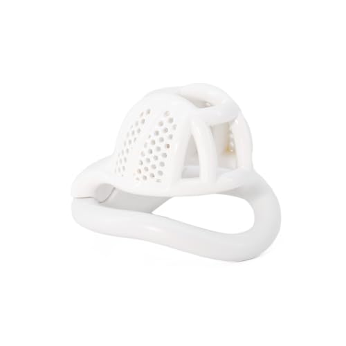 LuoyoupinSM用 ハニカムメッシュ 貞操具, 男性用, 内蔵暗錠付き, 下腹部拘束タイプ, 第2世代モデル, ブラック/ピンク/ホワイト (白い, S)