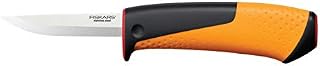 Fiskars Pro Nóż Rzemieślniczy z Ostrzałką, Pomarańczowy/Czarny, 20,9 cm