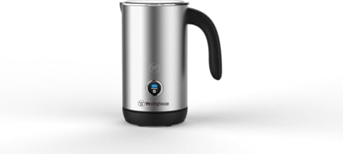 Image of WESTINGHOUSE Electric Basic Series Milk Frother 200ml Capacity Non-Stick Warm and Cold Milk Foam for Cappuccino, Latte Macchiato and Cocoa, 360Base, Silver