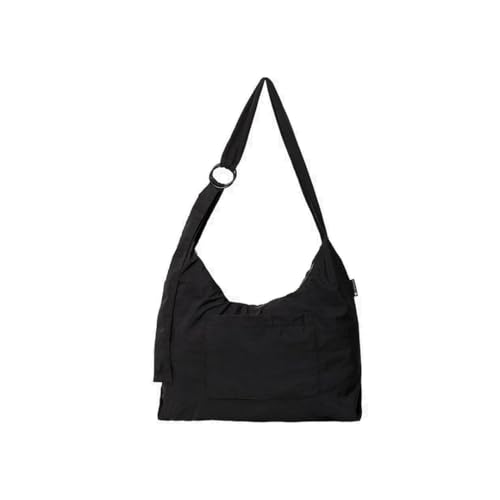 Thread Wallets Mini Slouchy Bag for Women - Crescent Sling Purse with Adjustable Strap & Zip Pocket Unstructured & Foldable (Black)