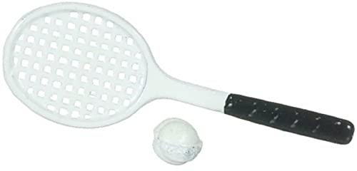 Dolls House Tennis Set 1:12 Scale Racket & Ball Miniature Games Accessory