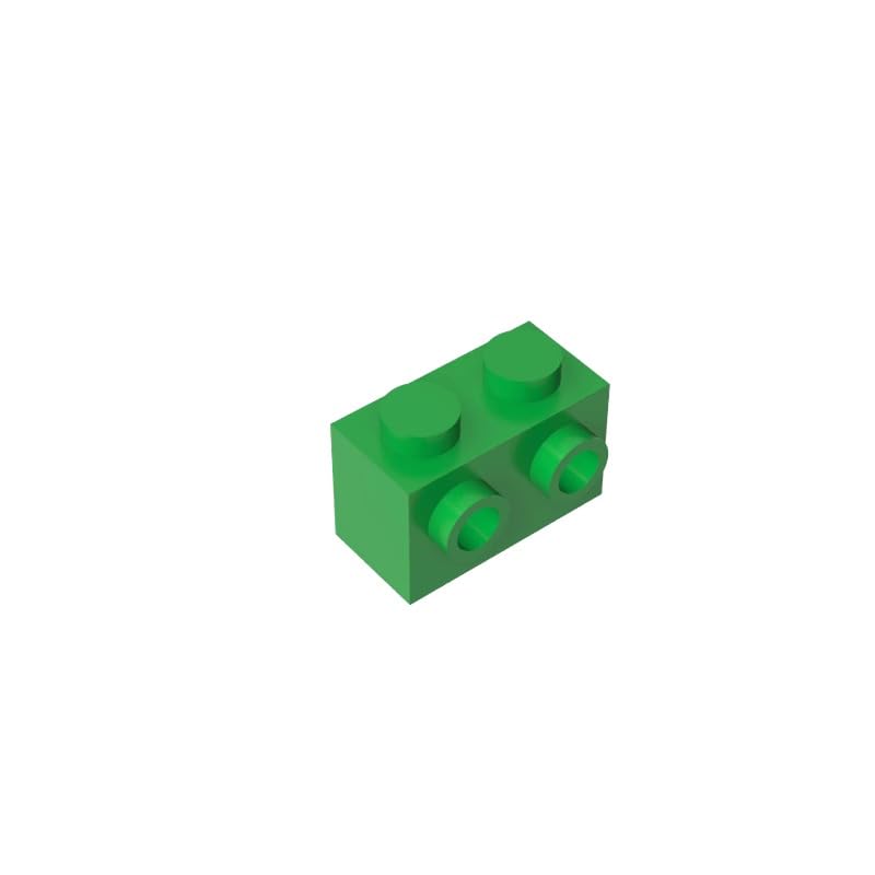 XYEIUGO 11211 Hinge Brick Special 1x2 with 2 Studs on 1 Side, 50 PCS, Bright Green, 50 Pieces