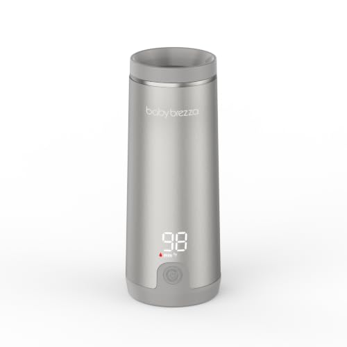 Baby Brezza Portable Baby Bottle Warmer - Breastmilk + Formula Safe, Silver - image 1