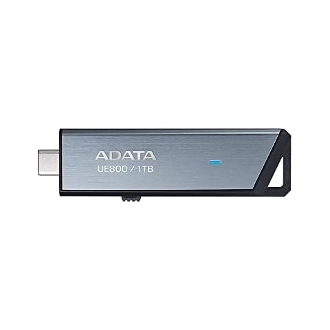 ADATA Elite UE800 1TB USB Type-C USB 3.2 Gen2 Flash Drive Portable SSD Up to 1000MB/s Read/Write (AELI-UE800-1T-CSG), Compatible with iPhone 15 Pro Series/Android/PlayStation 5 Cover