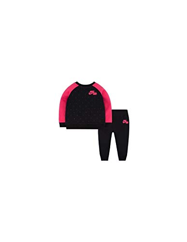 Nike 399s-023 – Tuta da bambino, Bimbo 0-24, Tuta, 399S-023, nero / rosa, 12 meses