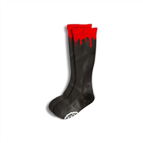 Old Bones Compression Socks: BLOOD DRIP - Athletic Socks for Men & Women - 15-20 mmHg