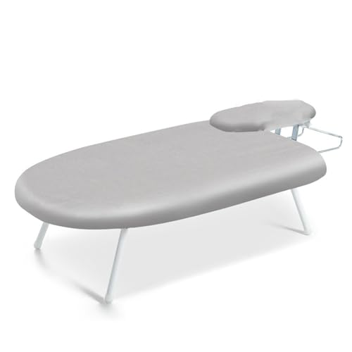 Tabletop Ironing Board, Collapsible Space Saving Small Ironing Board with Folding Legs for Countertop, Small Spaces and Laundry Rooms (Color : Silver)