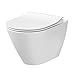 Fine Fixtures Vogue Wall-Hung Toilet Bowl - Modern Skirted Design Toilet Bowl with Tank and Actuators, Space-Saving Mounting for Contemporary Bathrooms