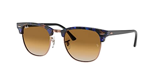 Ray-Ban RB3016 Sunglasses Bundle: RB 3016 CLUBMASTER 125651 Clubmaster Spotted Brown/Blue and Eyewear Cleaning Kit