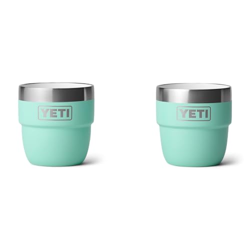 YETI Rambler Espresso Cup, Vacuum Insulated Stainless Steel Stackable Cup, Seafoam, 2 Pack 4 oz (118 ml)