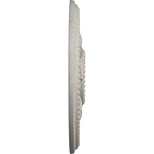 Image of Ekena Millwork CM18EDPCC Edinburgh Ceiling Medallion, 18 inch OD x 1 3 /4 P, Pot of Cream Crackle