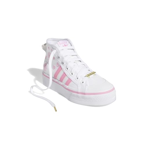 adidas Kids Girls Nizza High Platform Lace Up Sneakers Shoes Casual - White - Size 5.5 M2