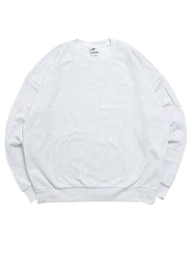 [ナイキ] セットアップ対応モデル クラブ オーバーサイズド フレンチテリー クルー スウェットシャツ トレーナー トレーナー HJ1820-051 バーチヘザー/ホワイト/ホワイト ライトグレー スポーツウェア ジム 筋トレ トレーニング フィットネス 正規品 上着のみ メンズ Mサイズ