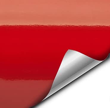 Photo 1 of VViViD Red Gloss Car Wrap Vinyl Roll with Air Release Adhesive 3mil (6ft x 5ft)