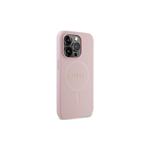 Coque de protection rigide Guess iPhone 14 Pro rose texturé