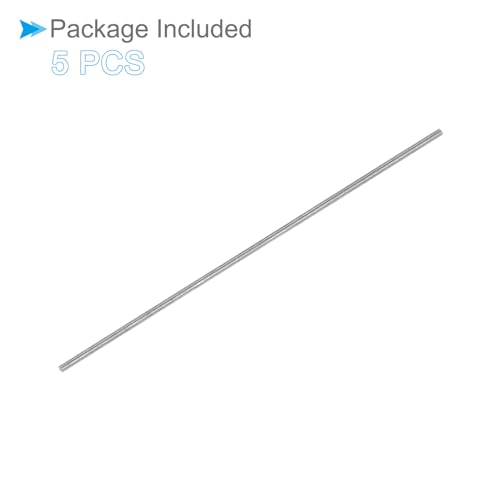 CoCud Runder Stahlstab, Durchmesser 1 mm, Länge 60 mm, Hochgeschwindigkeitsstahlstange für Bastelwerkzeuge - (Anwendungen: für Bohrmaschinen, Drehmaschinen, Langweilmaschinen), 5 Stück