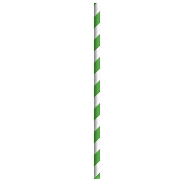 PacknWood Durable Green & White Striped Paper Straws | Paper Drinking Straws for Party | Events and Crafts -(Diameter: 0.23in” Length: 7.75in”) 3000Pcs