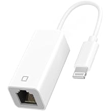 Lightning to Ethernet Adapter, [MFi Certified] Lightning to RJ45 Ethernet LAN Network with Connector Compatible with iPhone 14/13/12/11/iPad/iPod Models,Supports 100Mbps High Speed,Plug and Play
