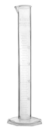 Cylindre gradué en polypropylène de 25 ml de haute qualité avec graduation moulée inaltérable
