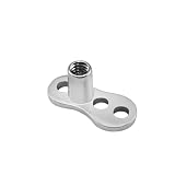 Hoement Piercing Fácil de Titanio Base Plateado Dérmico de Anclaje Microdérmico, No Irritante y de Insertar y Retirar para Uso Piel