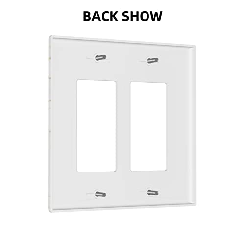 White Gold Marble Print 2 Gang Double Rocker Light Switch Plate Cover Wall Plates Decorative Electrical Outlet Covers For Decor Bathroom Kitchen Bedroom #TOP3