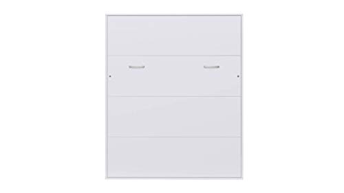INVENTO Opklapbed op gasliften | Bedkast | Murphy bed | Vouwbed 200x160, geschikt voor woonkamer, slaapkamer, logeerkamer, kantoor en kinderkamer (Verticaal 200x140, Wit/Hoogglans Wit) - Afbeelding 5