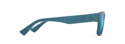 Image of Maui Jim Men's & Women's Kokua Polarized Rectangle Sunglasses, Matte Petrol Blue /Blue Hawaii Polarized, Large Fit