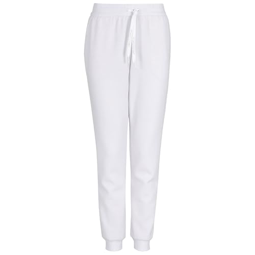 Armani Exchange Essential, Signature, Shiny Logo on Drawstring Pantaloni della Tuta, Bianco Ottico, L Donna