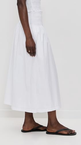 Madewell Women's Smocked-Waist Poplin Midi Skirt4