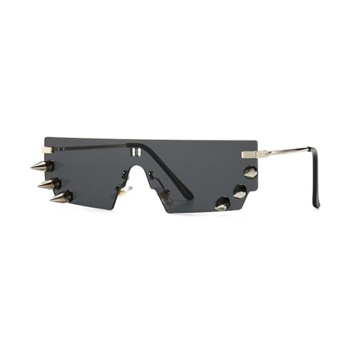 Lunettes de soleil steampunk femme rétro rivet accessoire punk sans monture dames