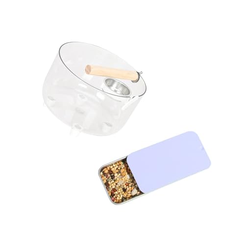 ZUJIABAO Conure   Juego de entrenamiento de plataforma de control de residuos con fragmento de proveedor de aluminio, soporte de jaula de madera, herramienta extraíble para orinal Conure