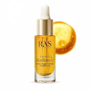 24K Gold Radiance Beauty-Boosting Face Elixir Serum, Brightening, Dark Spot Corrector, Collagen Boosting, Paraben Free, 30ml