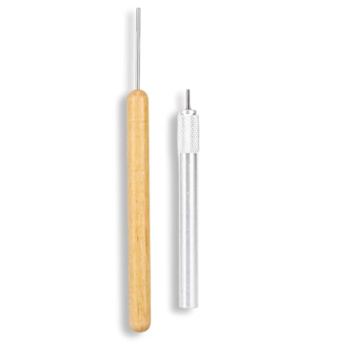 2 Stück Schlitzwerkzeug, Edelstahl-Papier-Quilling-Stift, Metall-Roll-Curling-Quilling-Nadelstift Mit Hölzerner Hand, Papier-Quilling-Zubehör, DIY Handgefertigte Bastelpapier-Quilling-Werkzeuge