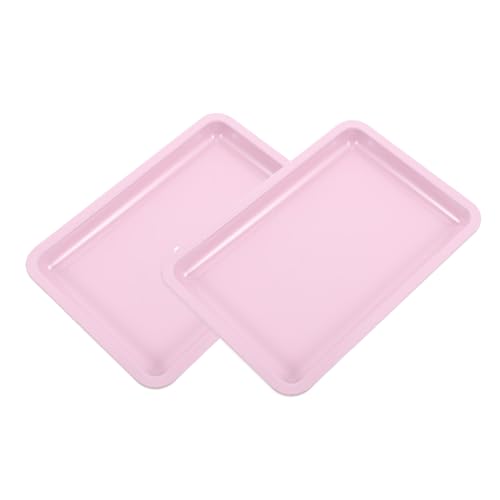 LALADEFIEE 2 Pezzi Vassoio in Inossidabile per Manicure e Organizer Decorativo per Casa Salone e Bagno Vassoio per Cosmetici e Strumenti Nail Art