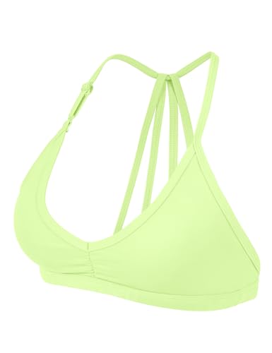 Image of YEOREO CoreFlex Workout Sports Bras for Women Padded Strappy Open Back Gym Bra Light Impact Criss Cross Yoga Crop Top
