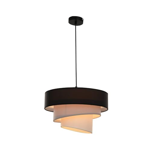 Lindby Lampada a sospensione 'Coria' dimmerabile (Moderno) colore Nero, in Metallo ad es. Soggiorno & Sala da pranzo (1 luce, E27) lampada a sospensione in tessuto, lampada da soffitto