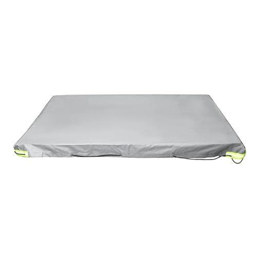 Telo per Rimorchio Auto Telo Piatto for Rimorchio con Striscia Riflettente Teloni for Carichi Pesanti Copertura Pieghevole Impermeabile Antivento Anti-UV 220x125x15 cm(Color:Silver)