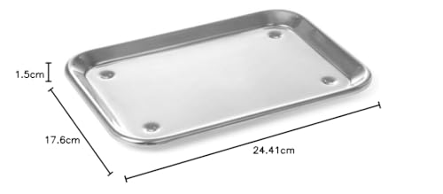 HENDI Auslageplatte, Oval, Vitrinenblech, Sandwichplatte, mit geprägten Füßen, 240x170mm, Edelstahl