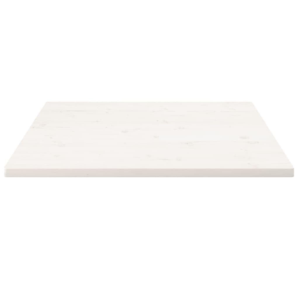 vidaXL Dessus de Table, Plateau Carré de Bureau, Dessus de Table de Remplacement Maison Restaurant, Blanc 70x70x2,5 cm Bois de Pin Massif Carré